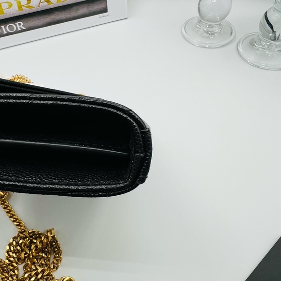 Saint Laurent Black Leather Cassandra Bag with Gold Chain w/ Dust Bag and Box - Picture 15 of 15